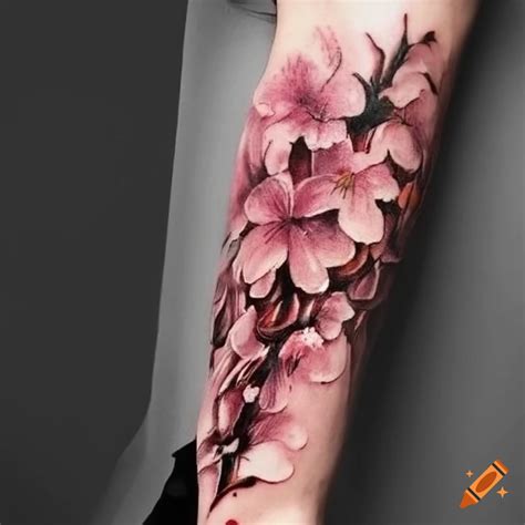 arm cherry blossom tattoo|More.